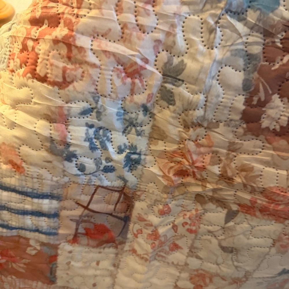 Floral Patchwork Quilt Multi Color Cottagecore Farmhouse Bedding 96" x 108" - Picture 13 of 15